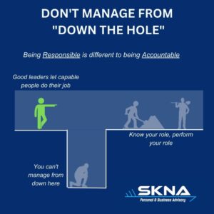 Don't manage from down the hole